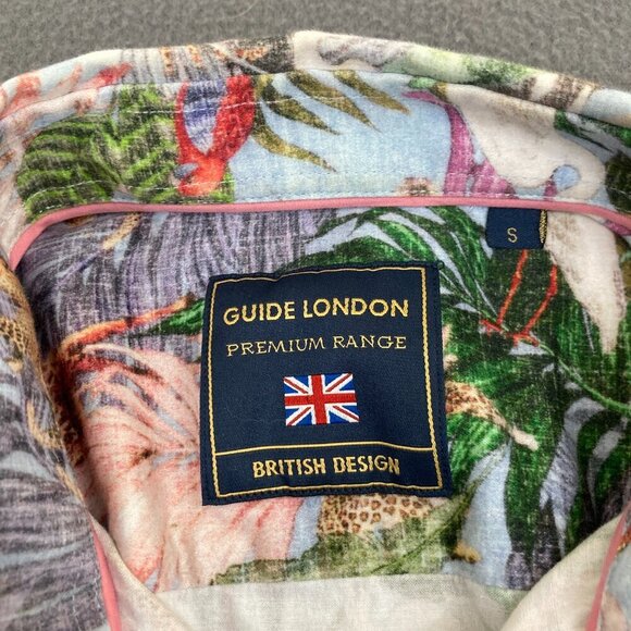 Guide London African Safari Floral Print Shirt Men's Size Small Button Colorful - Picture 3 of 8